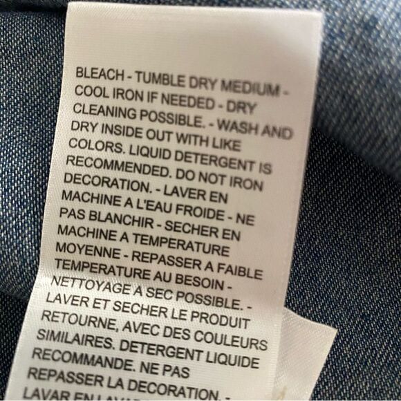 Levi's Blue Denim Shirt with Colorful Patches Size L - Picture 8 of 8